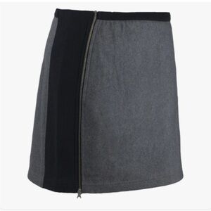 SKHOOP Skirt Penny Mini Zip Up in Wool Grey Black